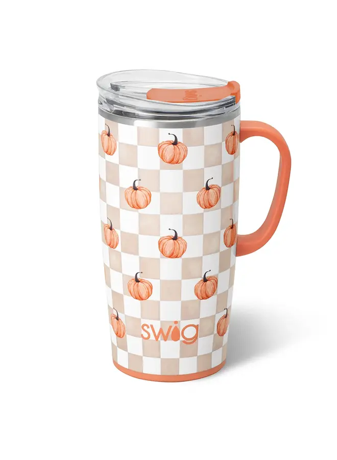 Travel Mug 22oz Pumpkin Check