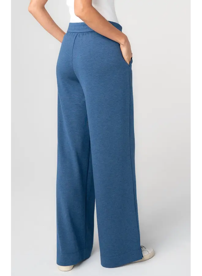Pull-on Pleated Wide Leg Pant Heathered Navy