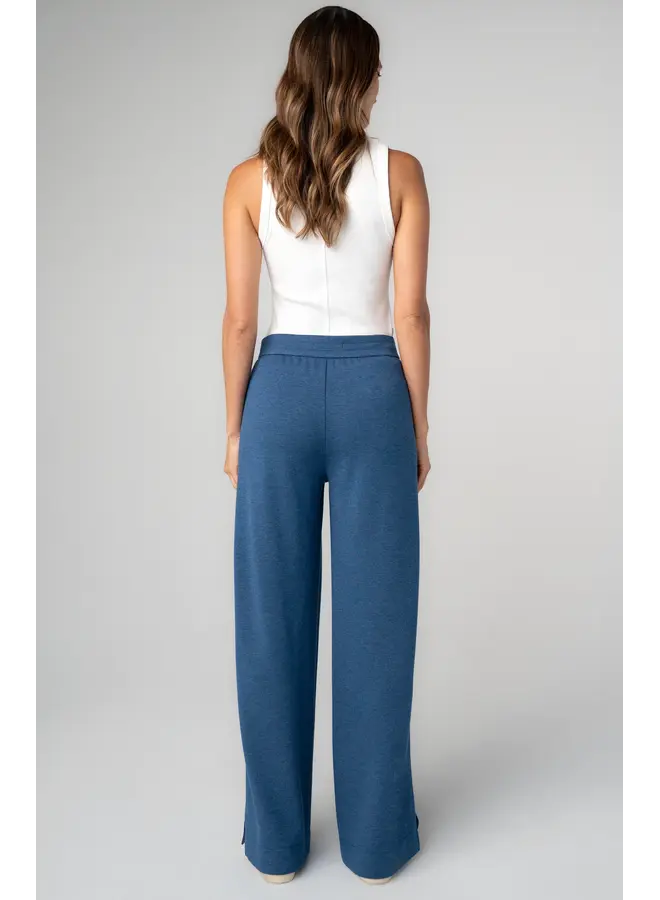 Pull-on Pleated Wide Leg Pant Heathered Navy