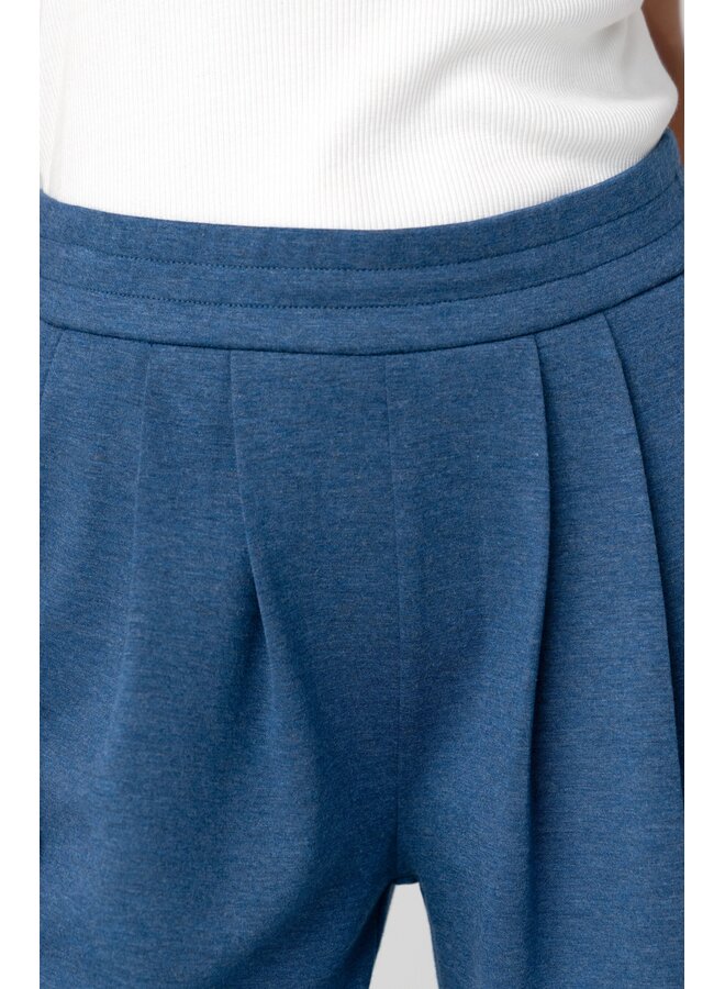 Pull-on Pleated Wide Leg Pant Heathered Navy