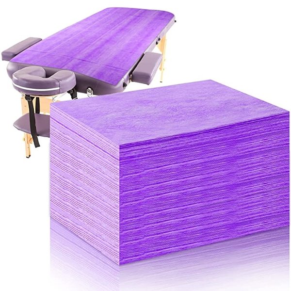 50 Pieces 31 x 70 Inches Disposable Bed Sheets Waterproof Bed Cover Massage Table Sheet Non-woven Fabric