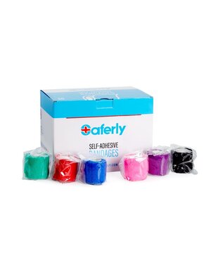 saferly COLOR SAFERLY COHESIVE BANDAGE WRAP/ SENSI WRAP — BOX OF 36