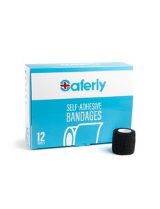saferly SAFERLY BLACK COHESIVE BANDAGE /SENSI WRAP — BOX OF 12