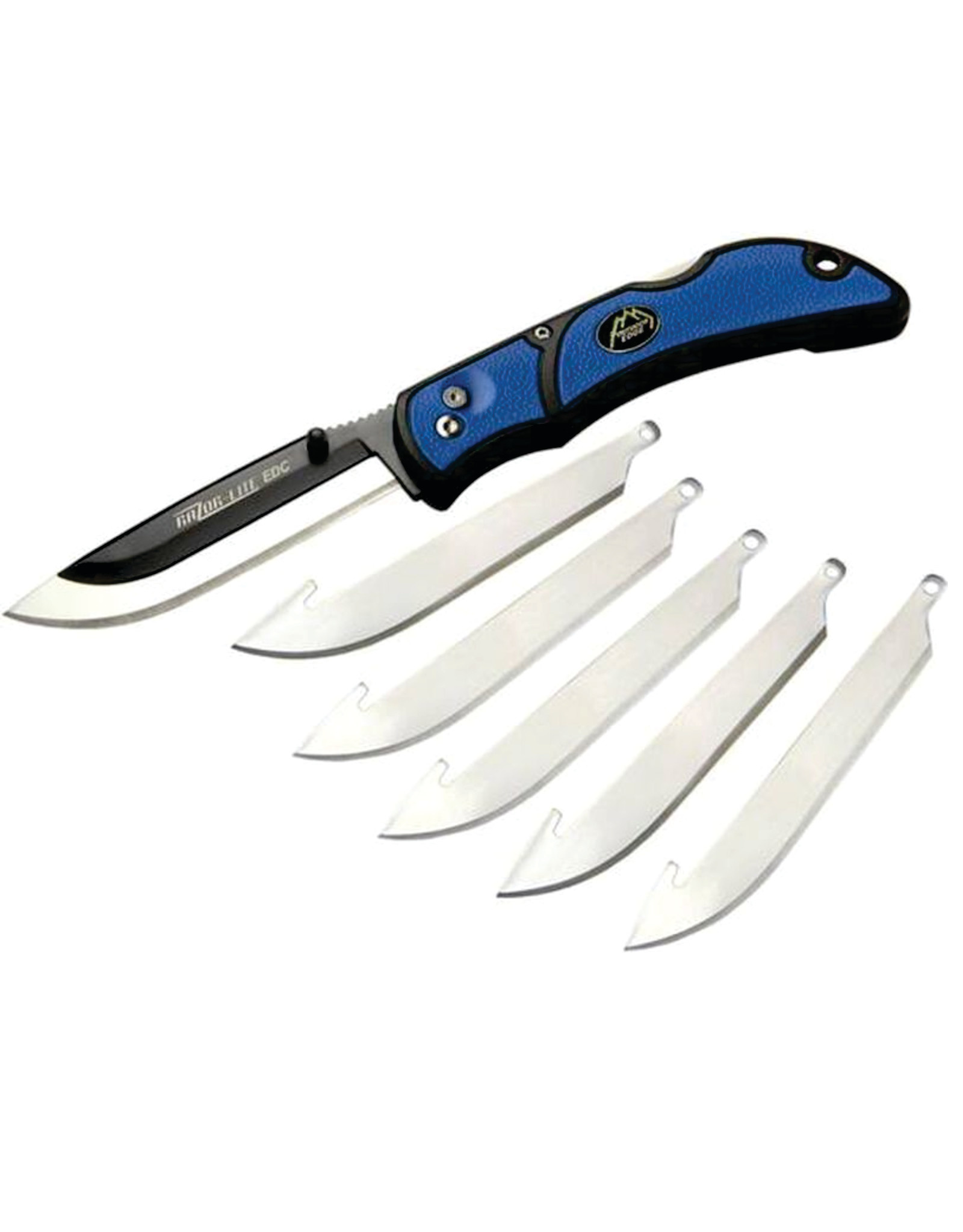 OUTDOOR EDGE Razor Lite EDC Klappmesser – Mit 3 Ersatzklingen, Edelstahl Klinge & Taschenclip, Blau