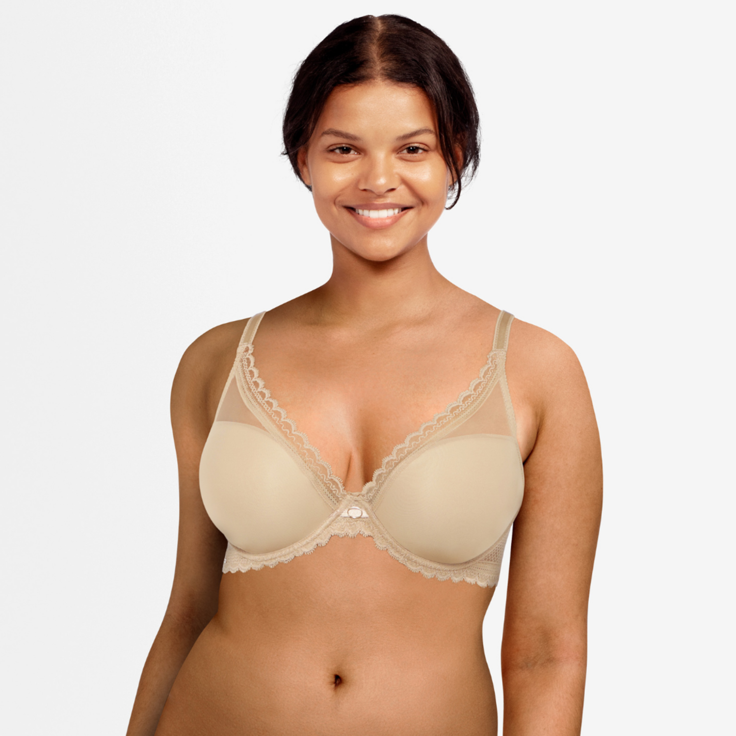 CHANTELLE Festivité stretch-lace and tulle underwired plunge T-shirt bra