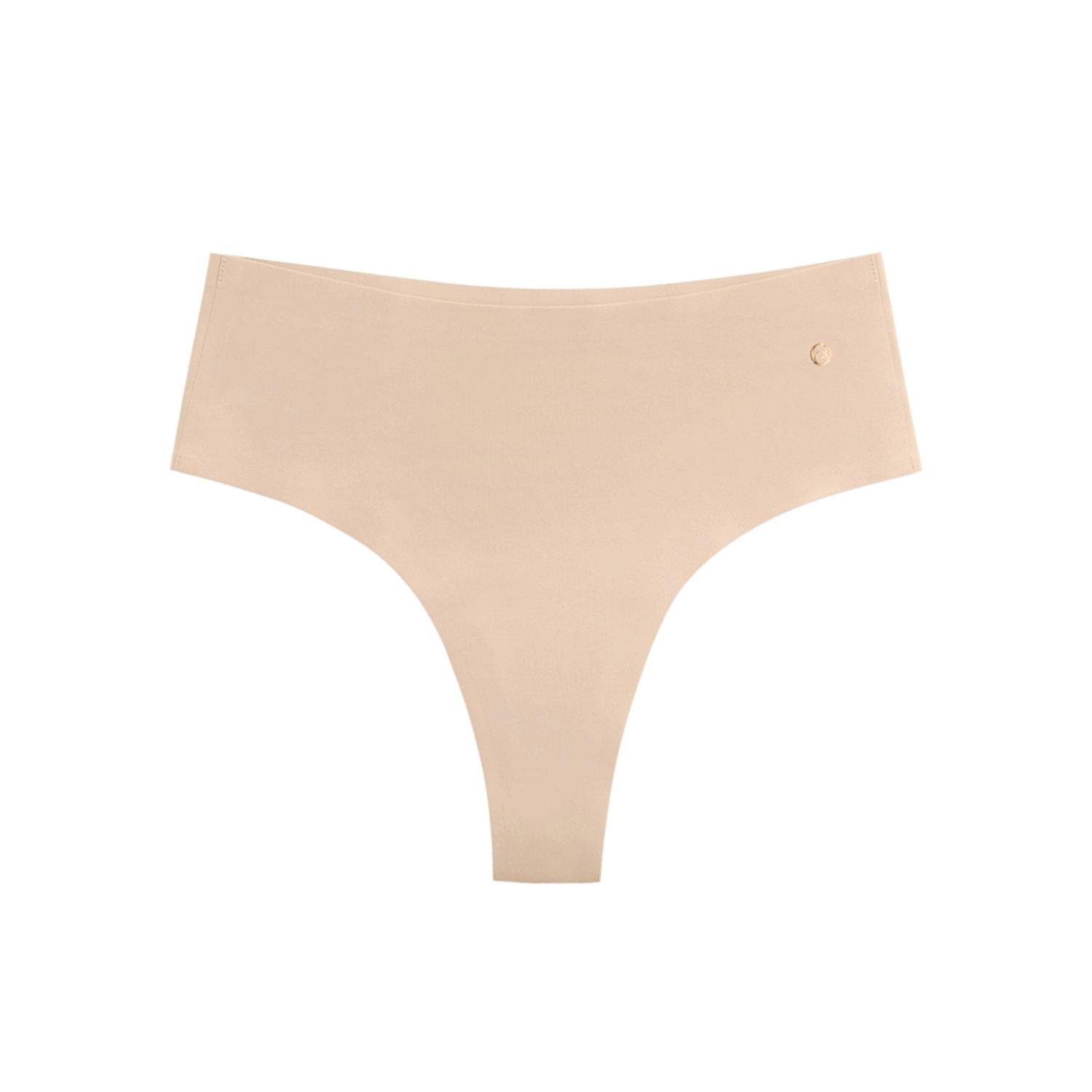 High-Rise Thong Panty Sand 1703212 - Lace & Day