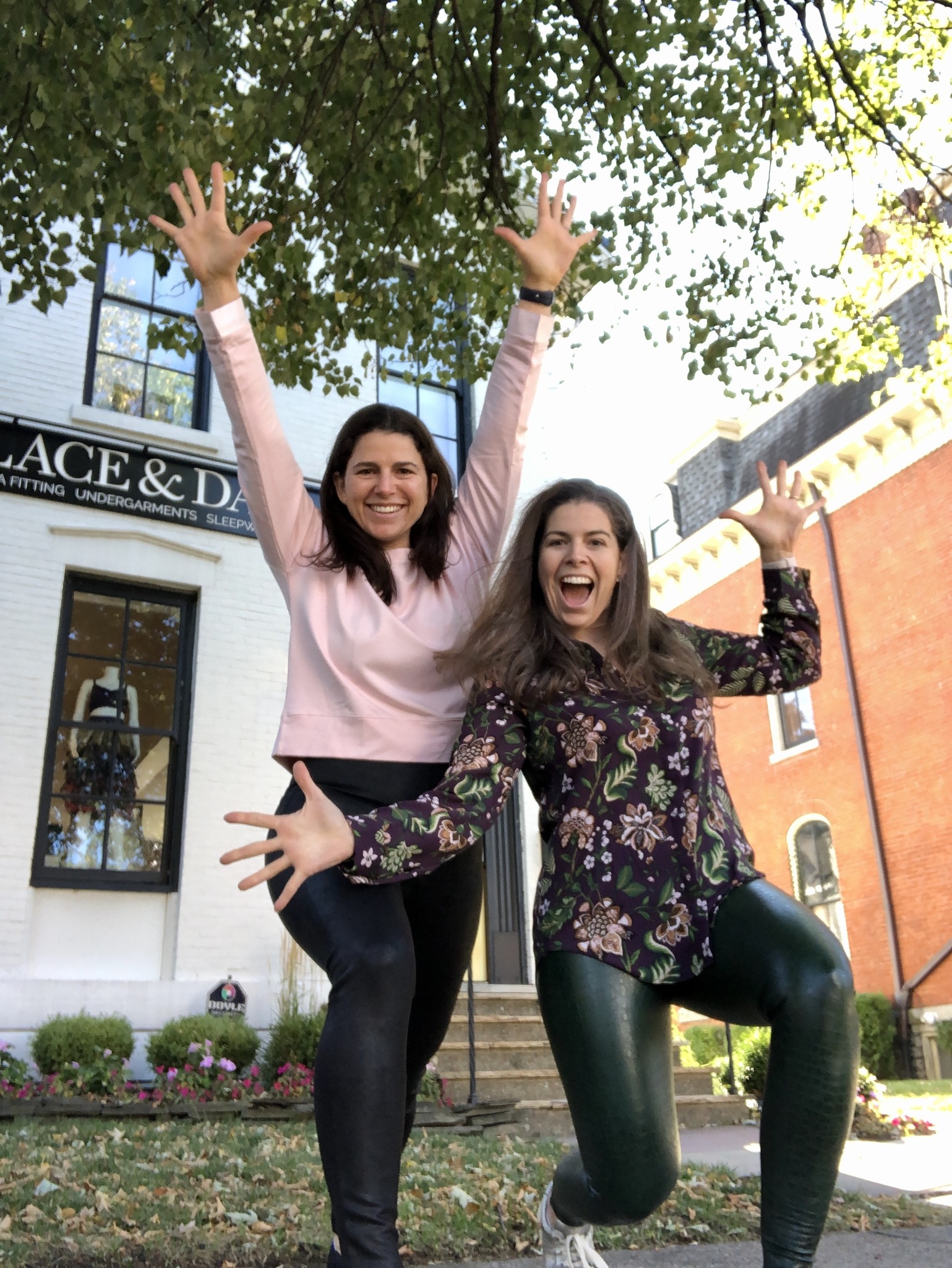 Small business owners Holly and Emily in front of Lace & Day