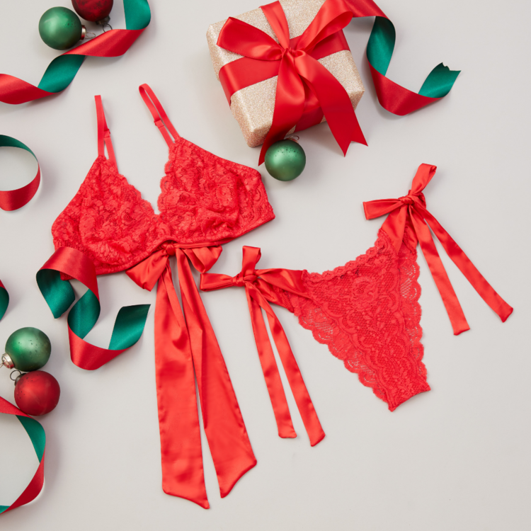 Cosabella NSN Holiday Triangle Bralette Rossetto NEVER1320