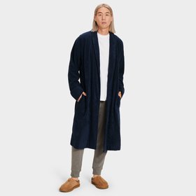 Ugg Men's Turner Ribbed Terry Robe Dark Sapphire