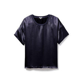PJ Harlow Kennedy Satin Crew Neck Tee - Navy