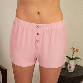Aspen Dream Bamboo Ribbed Shorts - Dusty Rose