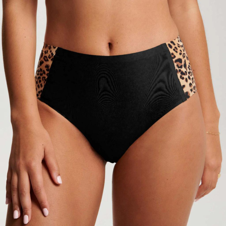 Evelyn & Bobbie Retro High-Rise Bikini Panty Leopard