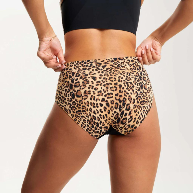 Evelyn & Bobbie Retro High-Rise Bikini Panty Leopard