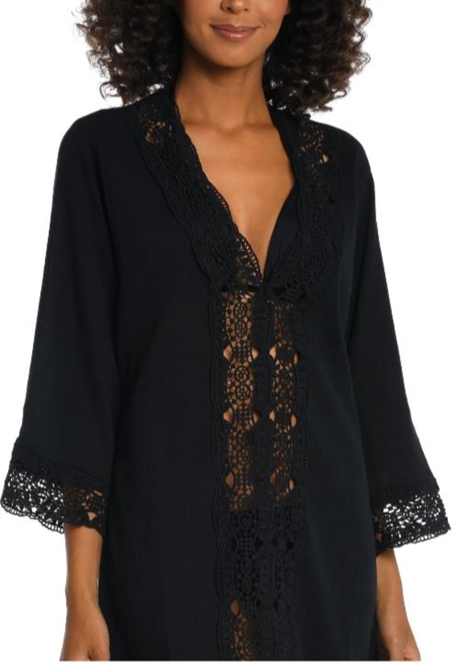 Island Fare Tunic LA8LR55/W Black - Lace & Day