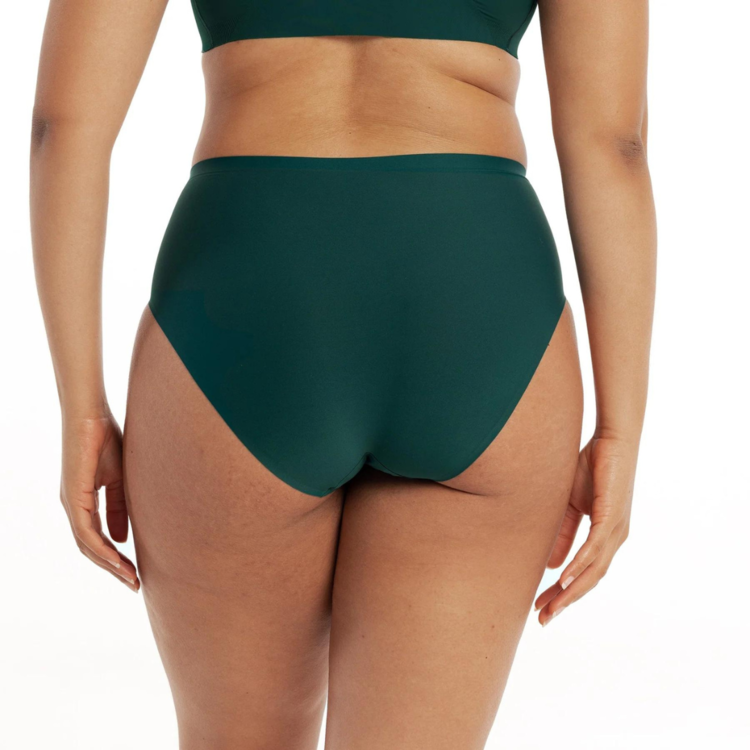 Evelyn & Bobbie Retro High-Rise Bikini Panty Monstera Green