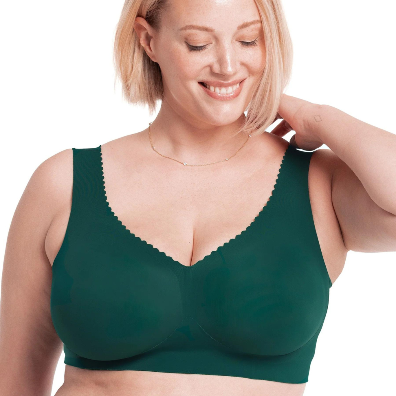 Ambrielle plunge with fashion mesh bra Size 42DD green