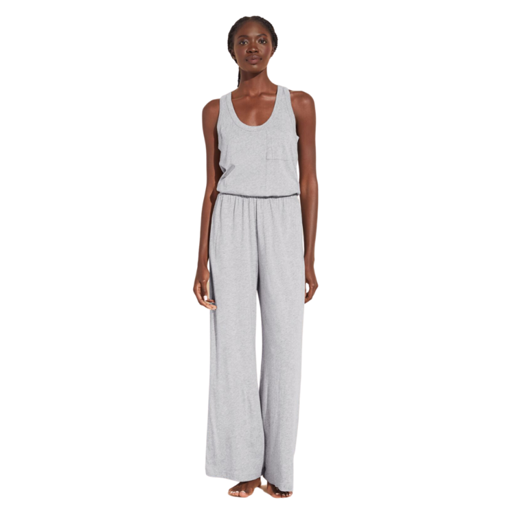Eberjey Wide Leg Jumpsuit Heather Grey