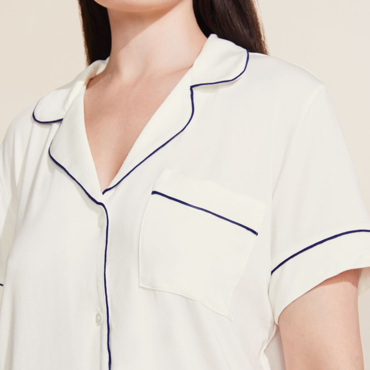 Eberjey Gisele S/S Short PJ Set Ivory Navy