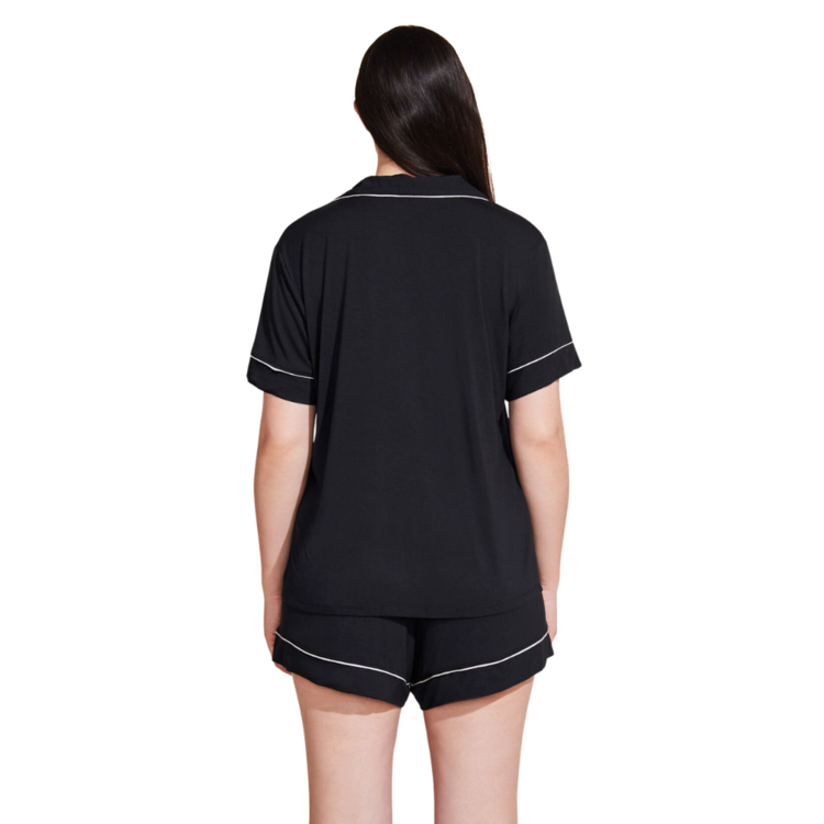 Eberjey Gisele S/S Short PJ Set Blk/Pnk