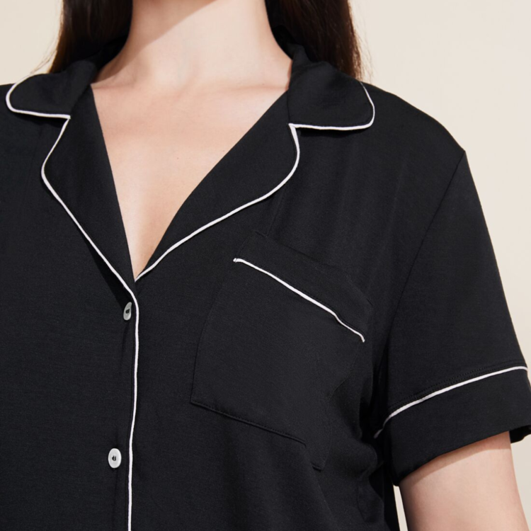 Eberjey Gisele S/S Short PJ Set Blk/Pnk