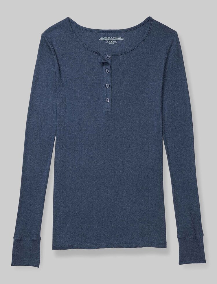 Tommy John Downtime Lounge Henley Dress Blu Hthr