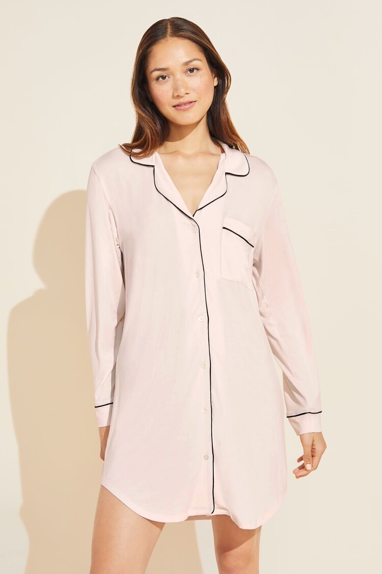 Eberjey Gisele Sleep Shirt Sorbet Pink/Black