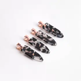 Kitsch Eco-Friendly Clips 4pc Set Black Terrazzo