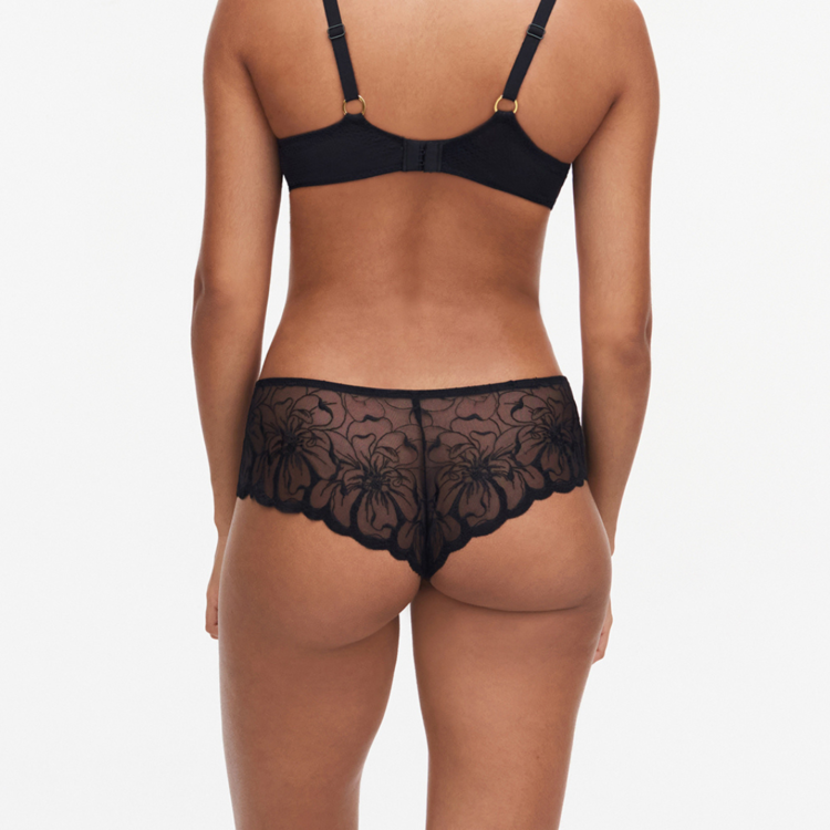 Chantelle Fleurs Hipster Panty Faux Leather Black