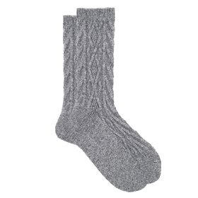 iLux Demi Cashmere/Silk Cable Crew Sock - Gray