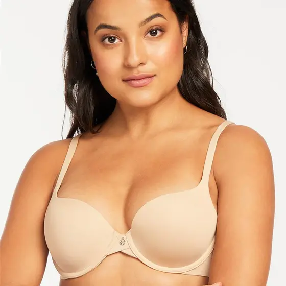 Montelle Women's Pure Plus Soft Foam Cup Full Coverage T-Shirt Bra, Nude,  32F at  Women's Clothing store