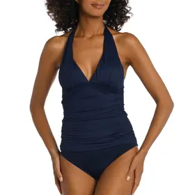 La Blanca Island Goddess Halter Tankini Indigo