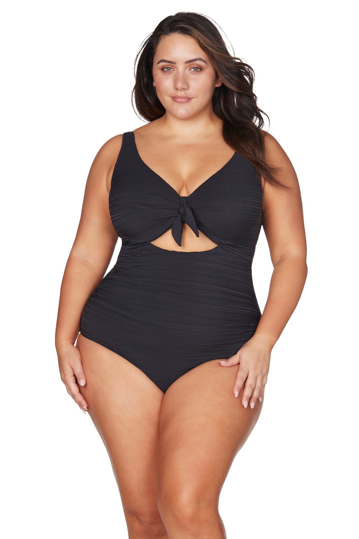 Aria Cezanne Keyhole Underwire One Piece AT1763GA Black - Lace & Day