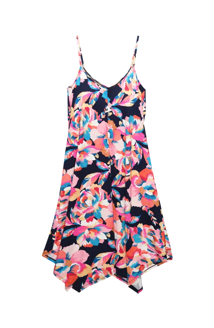 La Blanca Denim Bouquet Cover Up Navy Floral