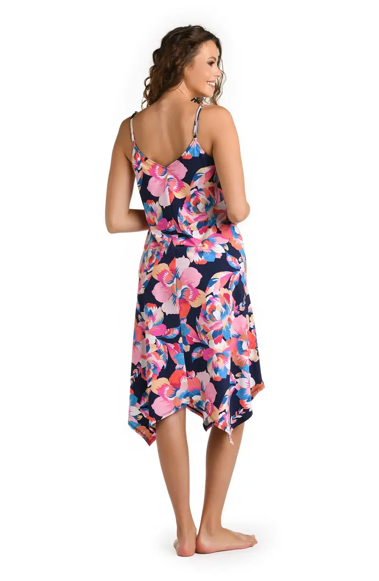 La Blanca Denim Bouquet Cover Up Navy Floral