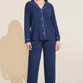 Eberjey Gisele L/S Long Pant PJ Set Navy/Ivory