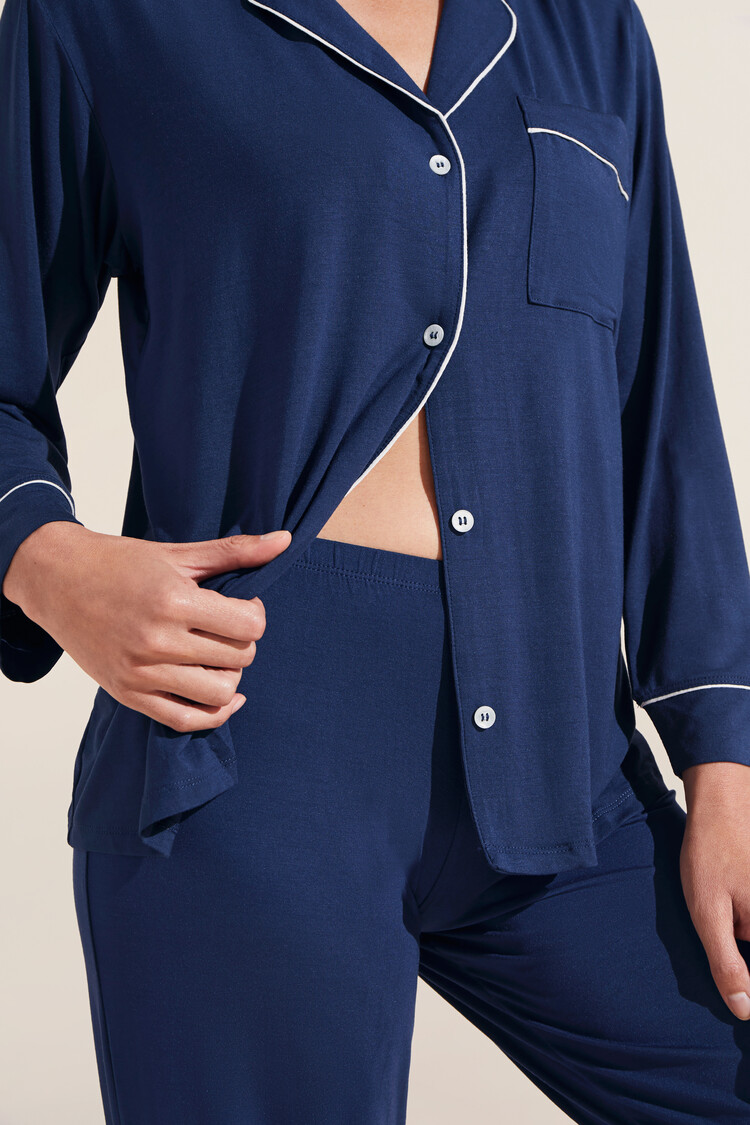 Eberjey Gisele L/S Long Pant PJ Set Navy/Ivory