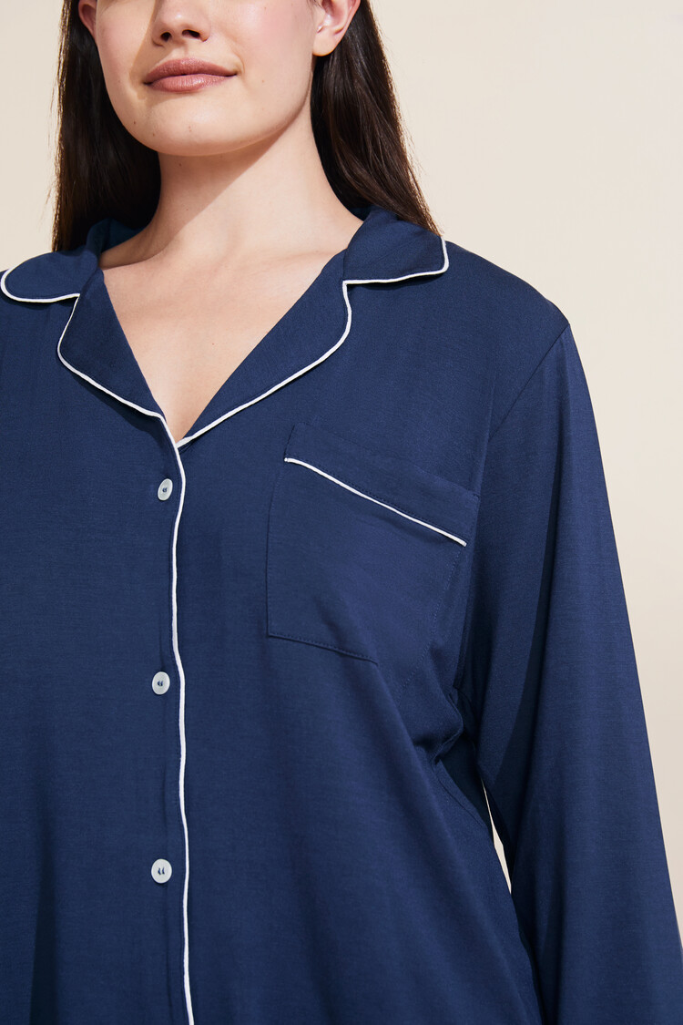 Eberjey Gisele L/S Long Pant PJ Set Navy/Ivory