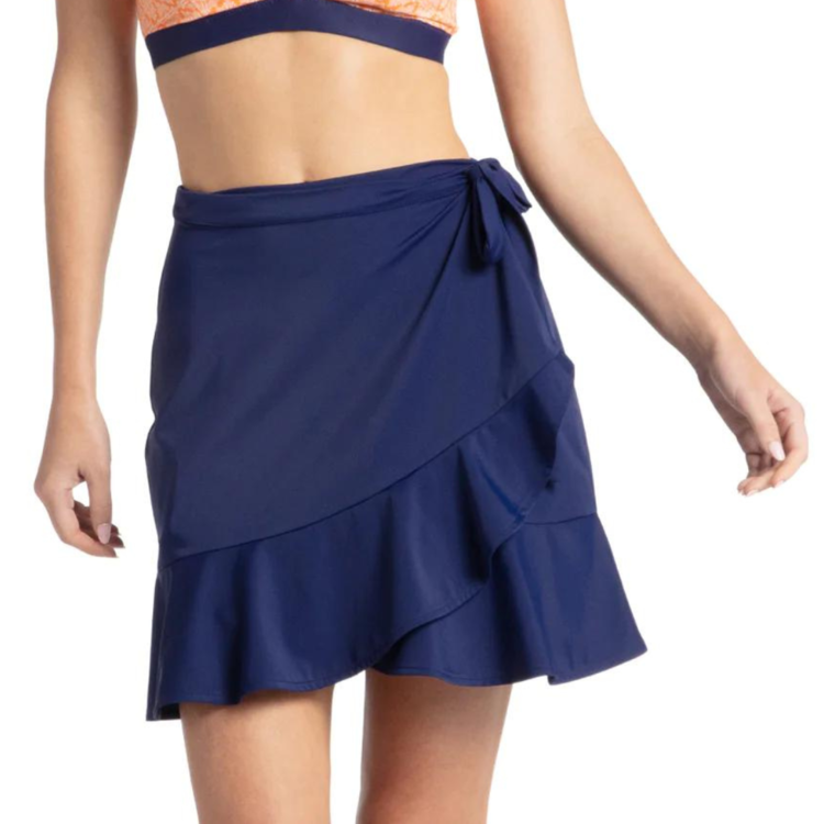 Cabana Life Essentials Tie Waist Wrap Skirt Navy