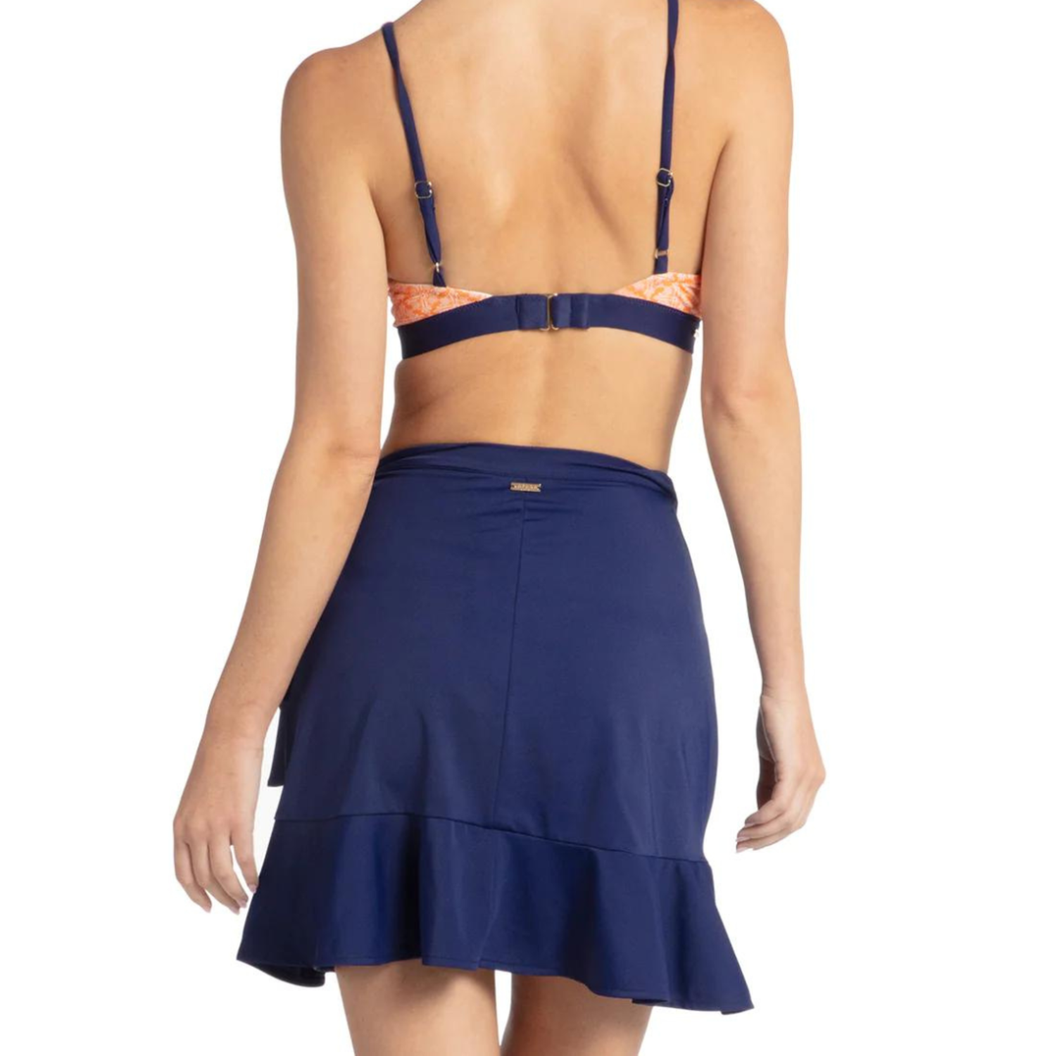 Essentials Tie Waist Wrap Skirt 369-MNE Navy - Lace & Day