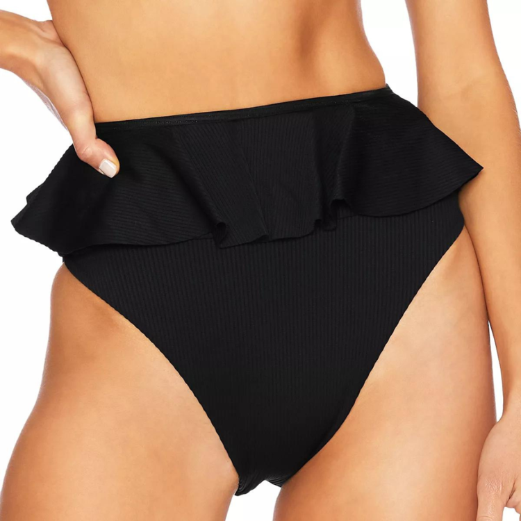 Beach Riot Daisy Bikini Bottom Black