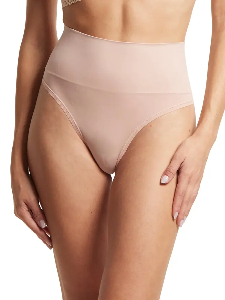 Hanky Panky Body Mid Rise Thong Panty Rose-Beige (INPC)