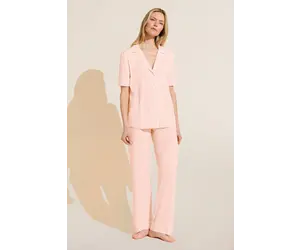 Gisele S/S PJ Set PJ1018TSZ Petal Pink/Ivory PNIV - Lace & Day