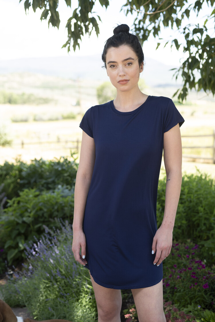 Aspen Dream Aspen Lounger Dress With Padded Shelf Bra - Navy