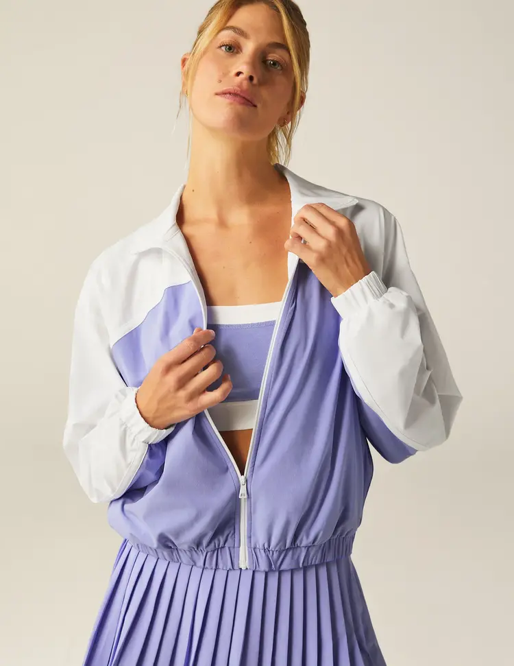 Beyond Yoga Colorblock Go Retro Jacket Periwinkle Cloud/True White (PWTWT)