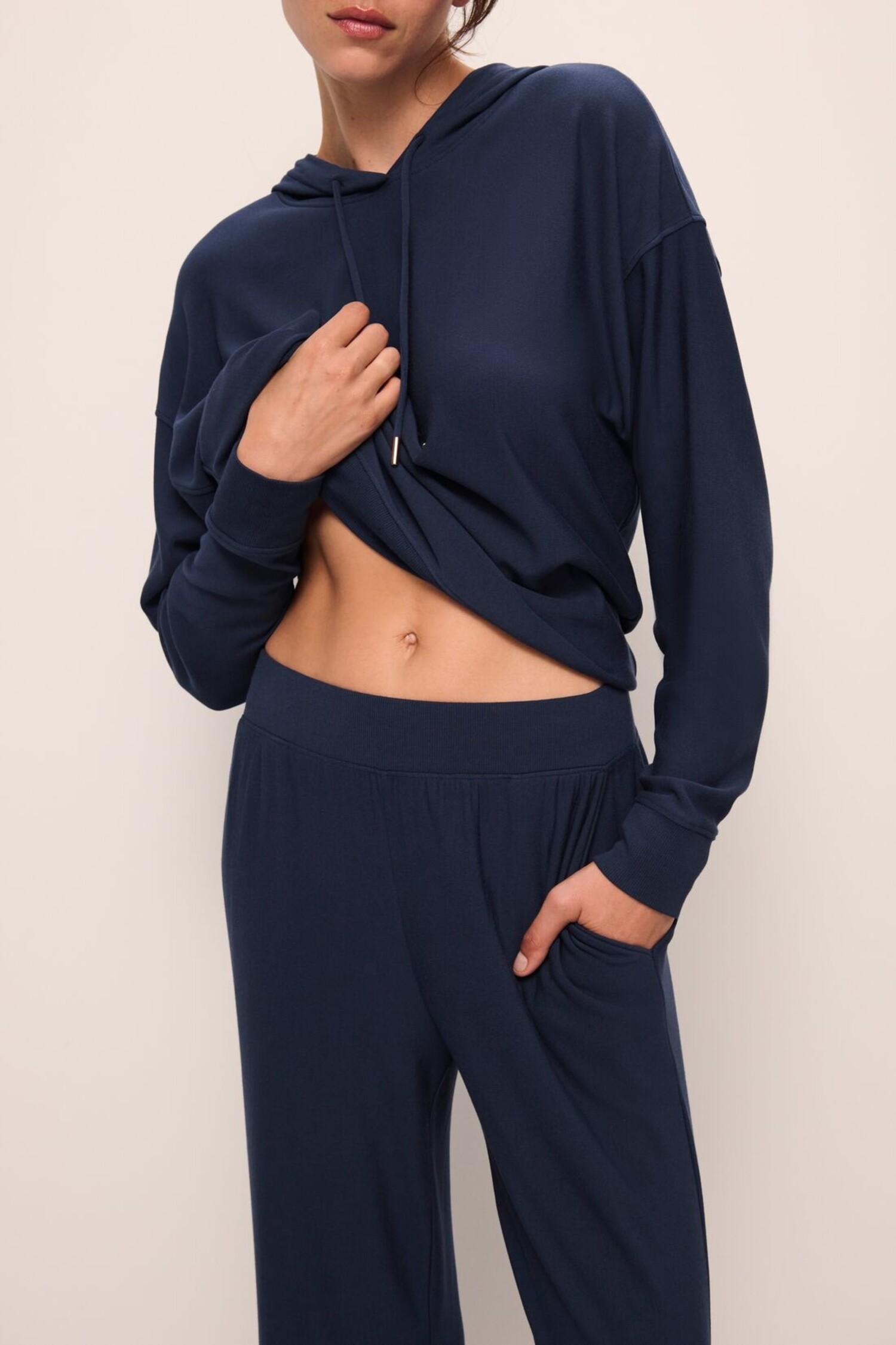 Softest Sweats Straight Pant Z1831 Navy - Lace & Day
