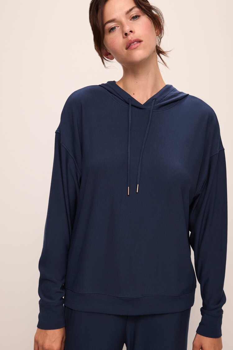 Eberjey Softest Sweats Hoodie - Navy