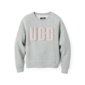 Ugg Madeline Fuzzy Logo Crewneck - Grey Heather/Sonora