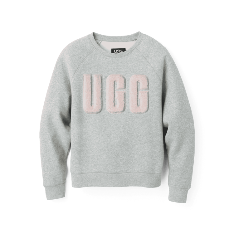Ugg Madeline Fuzzy Logo Crewneck - Grey Heather/Sonora