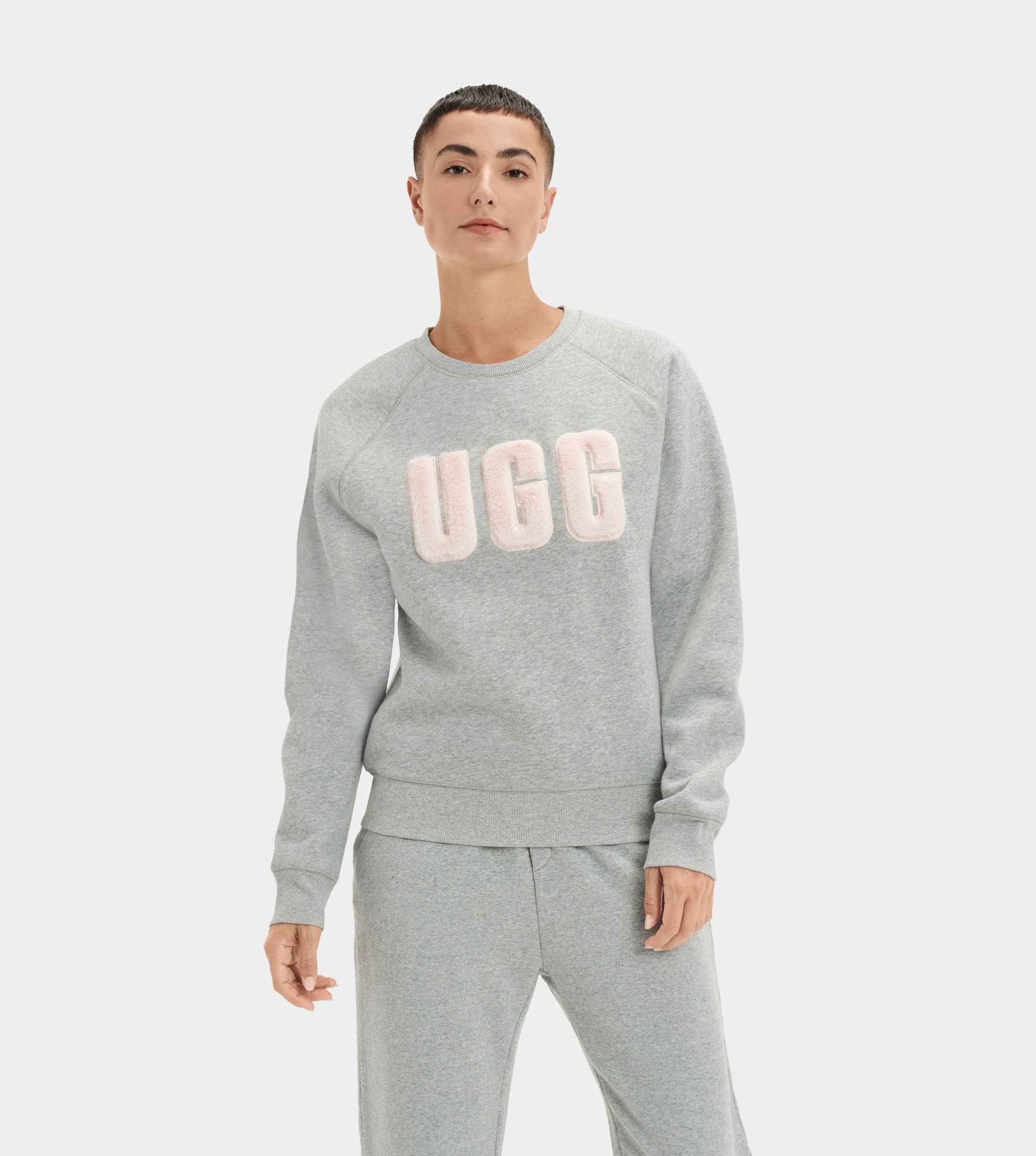 Madeline Fuzzy Logo Crewneck 1123718 Grey Heather/Sonora Madeline Fuzzy Logo Crewneck 1123718 Grey Heather/Sonora