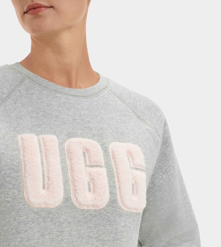 Ugg Madeline Fuzzy Logo Crewneck - Grey Heather/Sonora